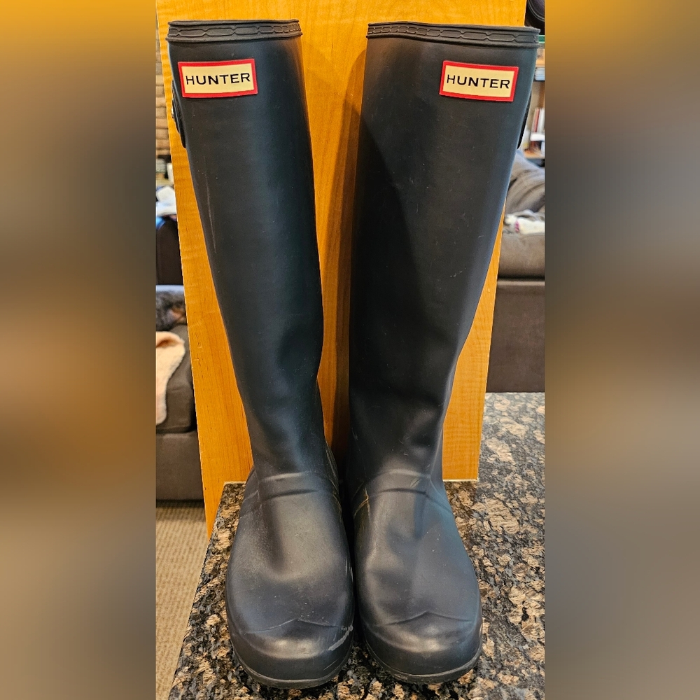 Hunter Original Rain Boots Hunter Packable Tour Tall Boots Women's Size 8 EUC